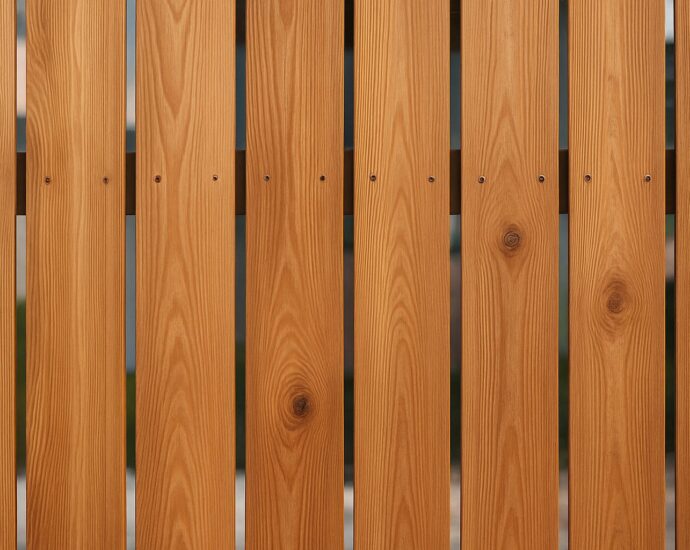 Close-up of wooden fence panels showing grain and texture